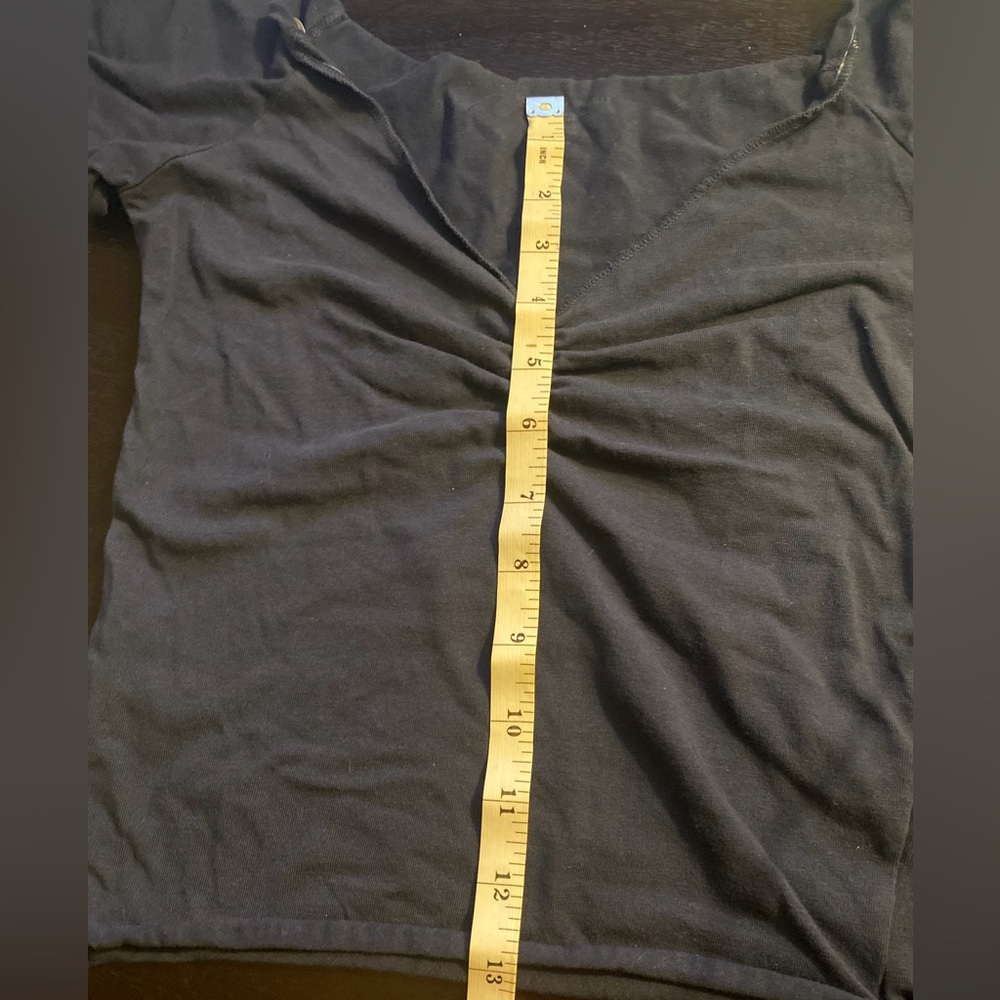 Brandy Melville Dark Blue Gathered Blouse - Picture 5 of 5